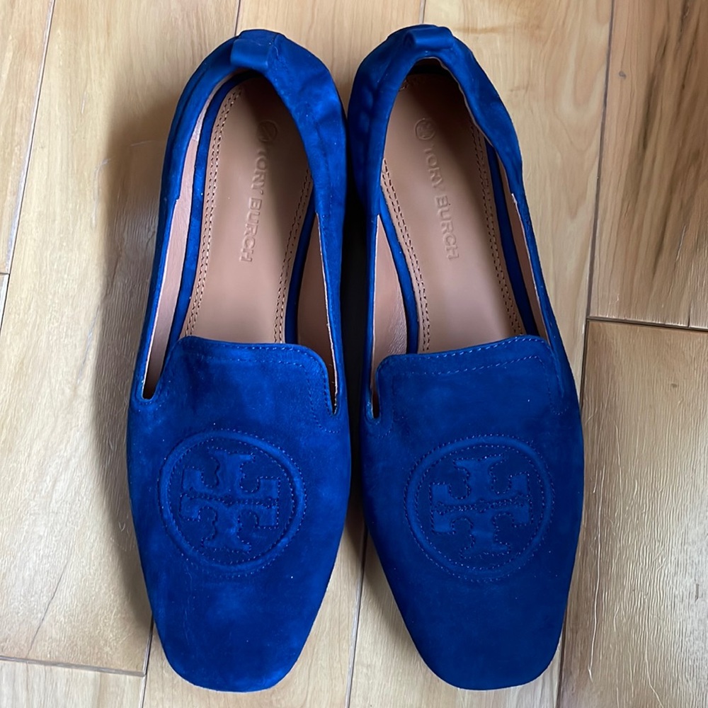Tory Burch Blue Sued Flat